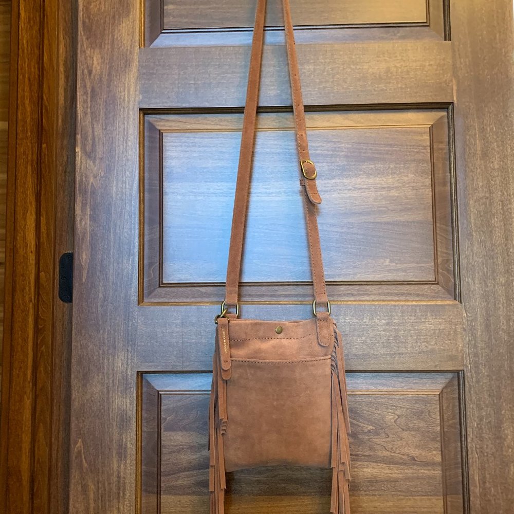 Lucky Brand suede with fringe shoulder bag